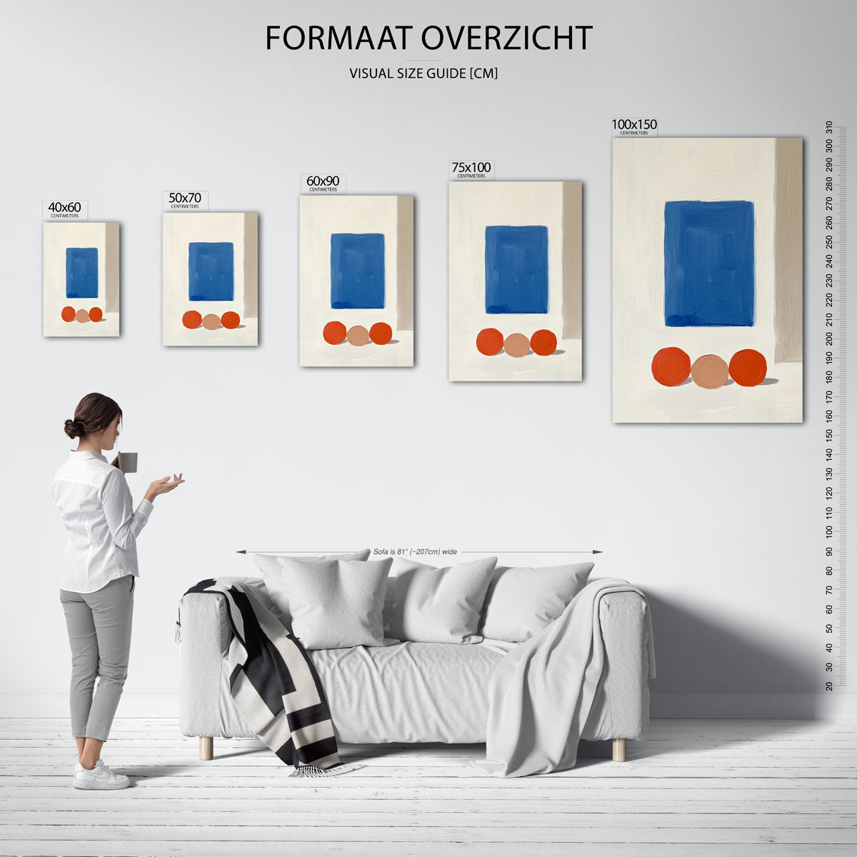 Geometrische vormen compositie Kunstwerk