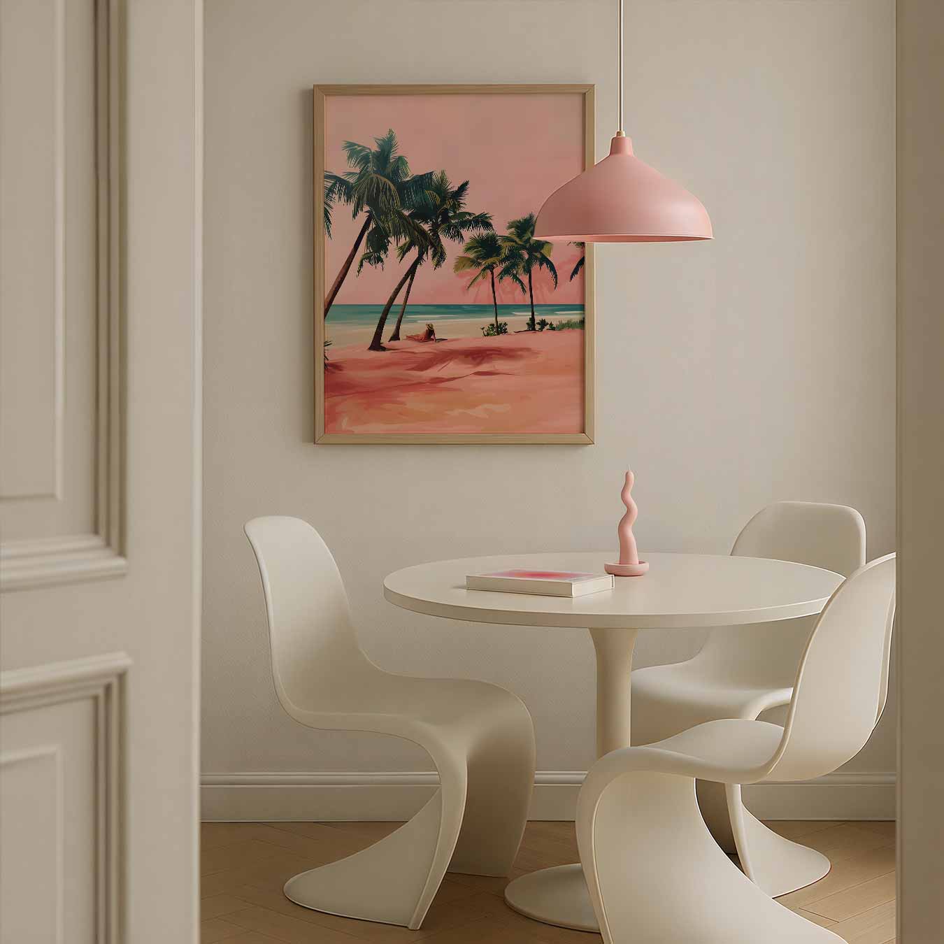 Dromerige Roze Strandposter-WallArtistic