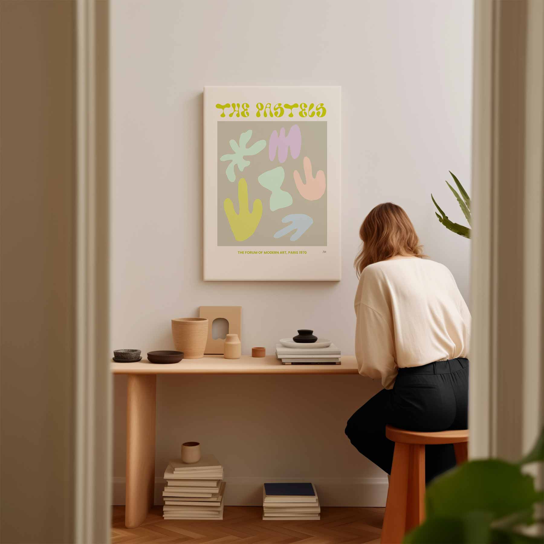 Retro Pastel Kunstposter