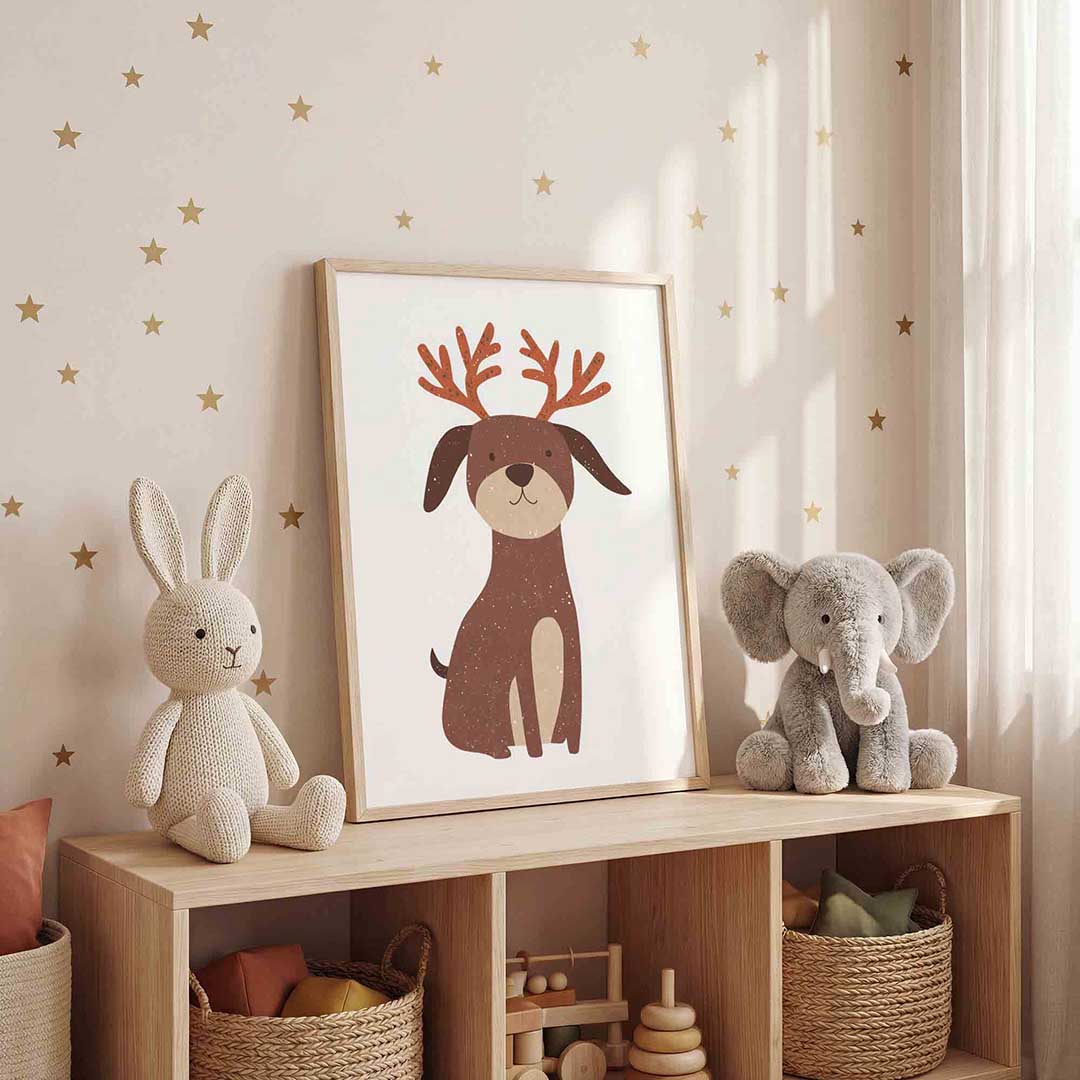 Hond met gewei Poster
