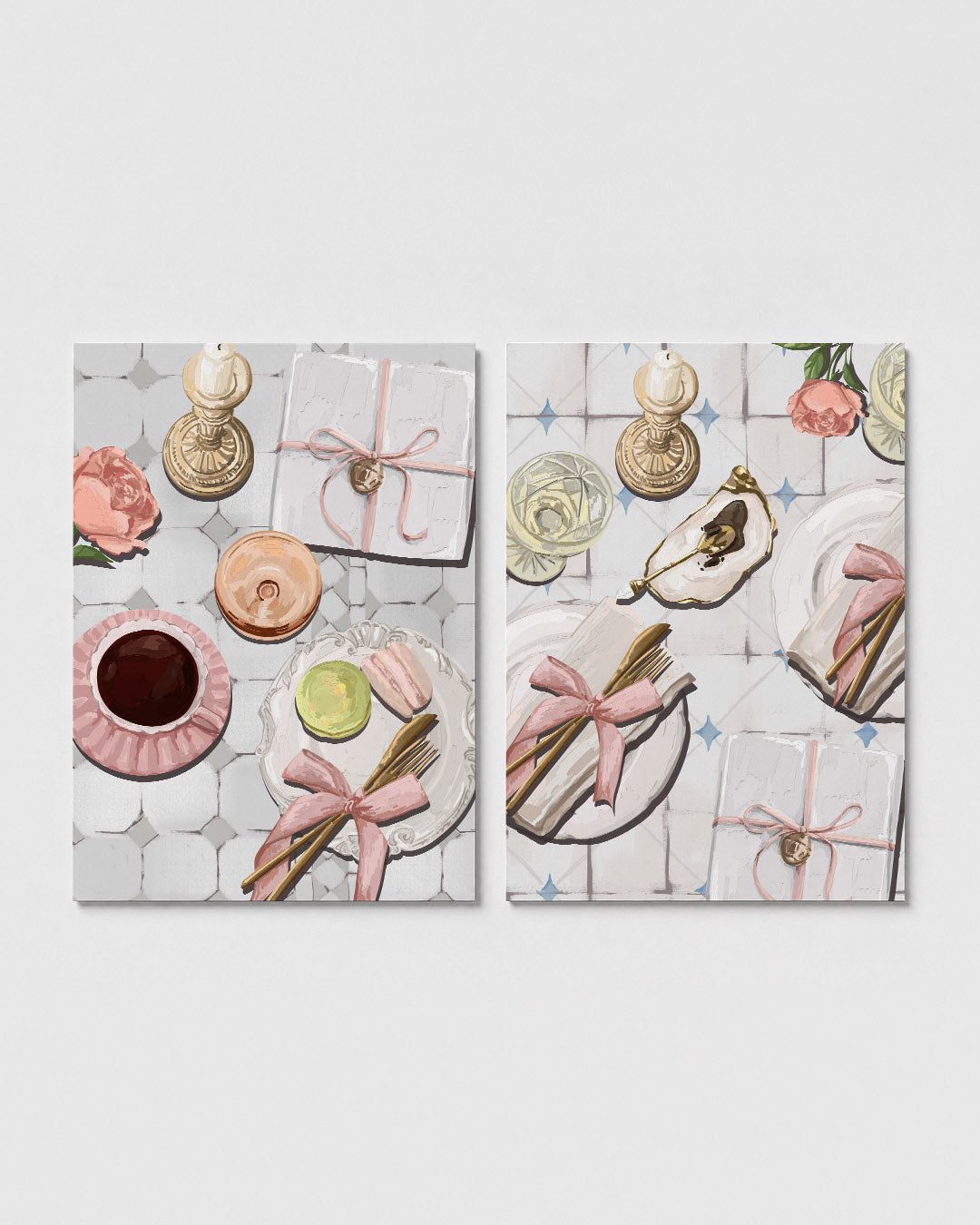 Pastel tafereel Posterset