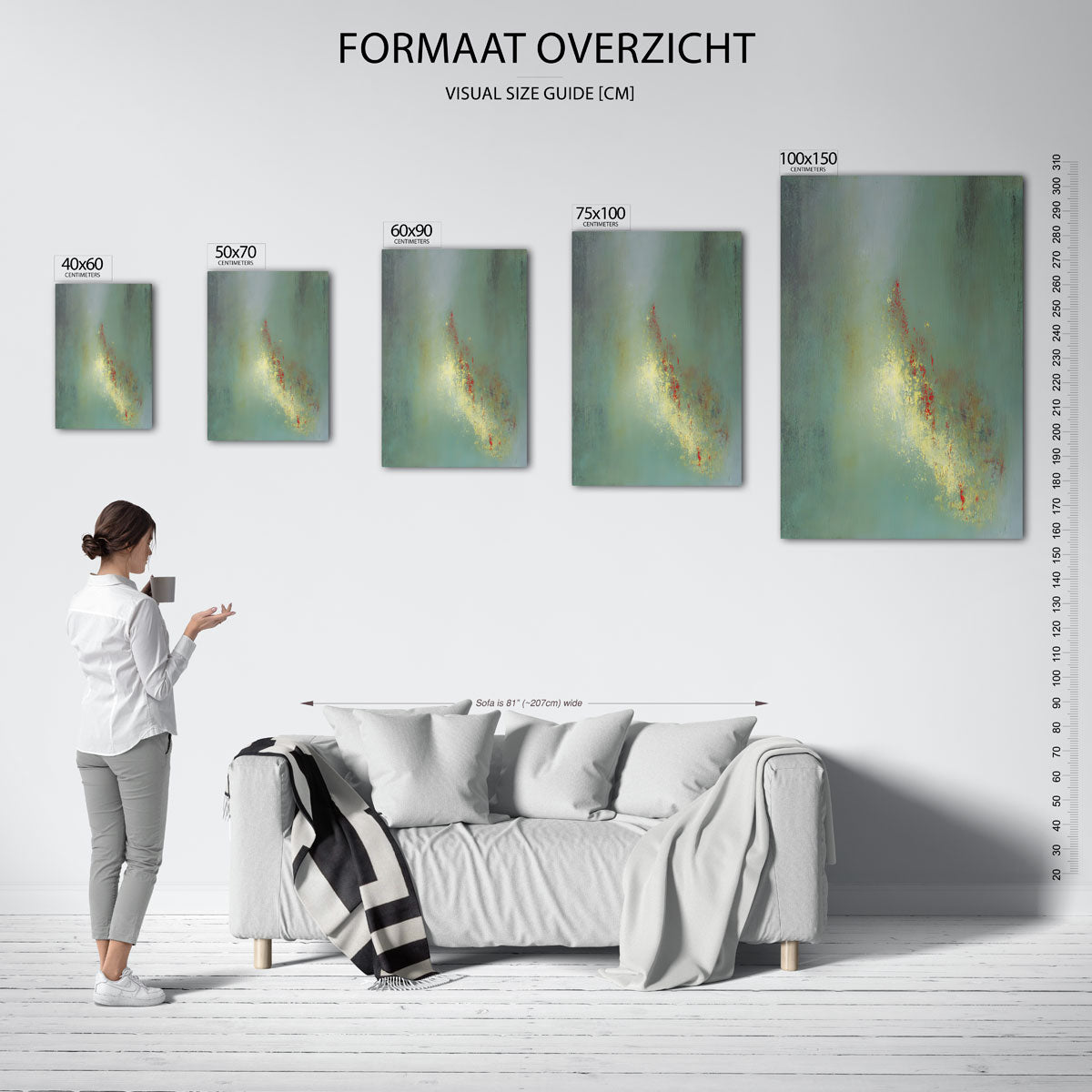 Vloeiende kleurencompositie Kunstwerk