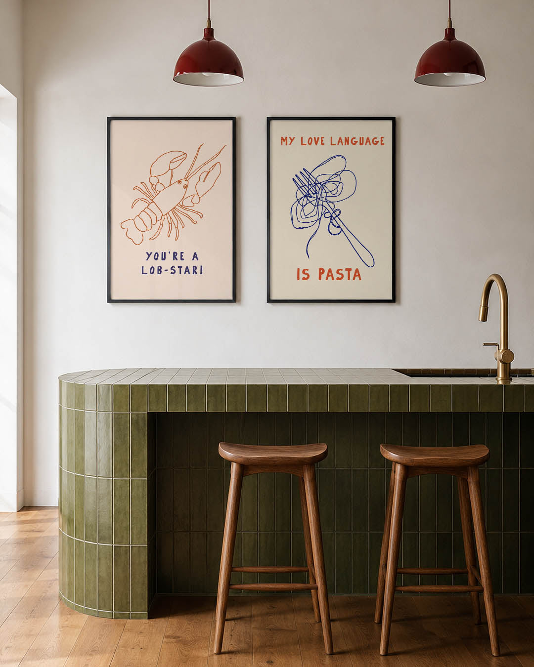 Kreeft lijnenspel Posterset