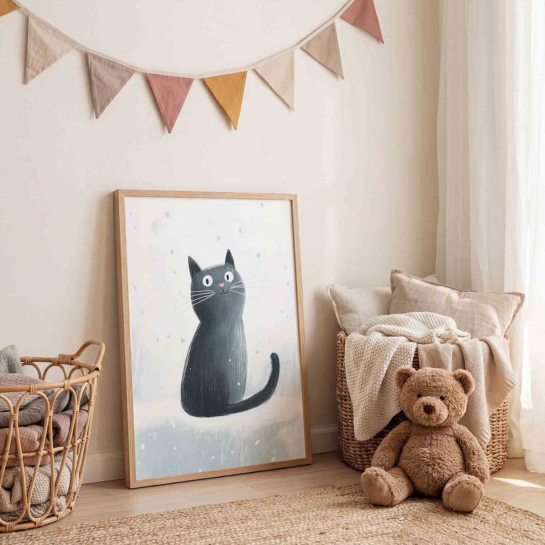 Zwarte kat Poster