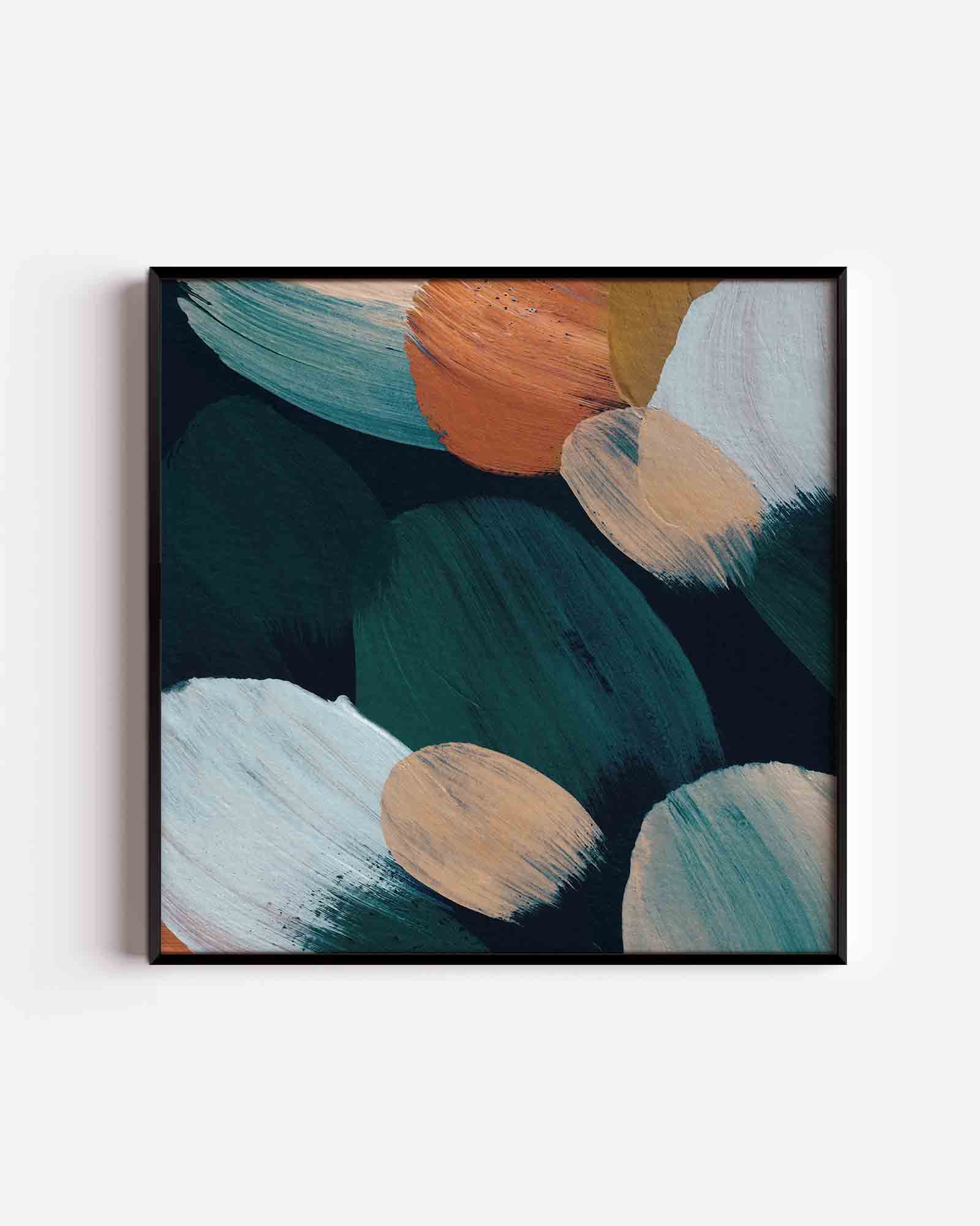 Abstracte penseelstreken Poster