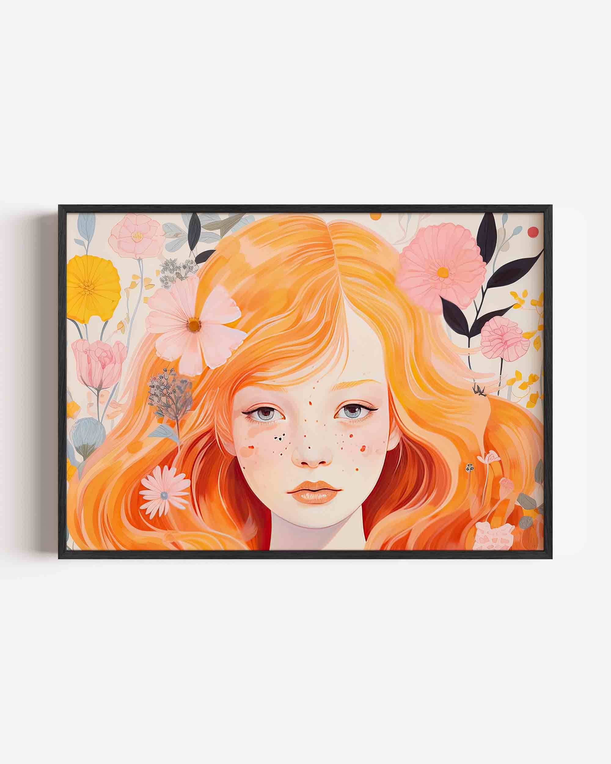 Meisje met bloemen Poster