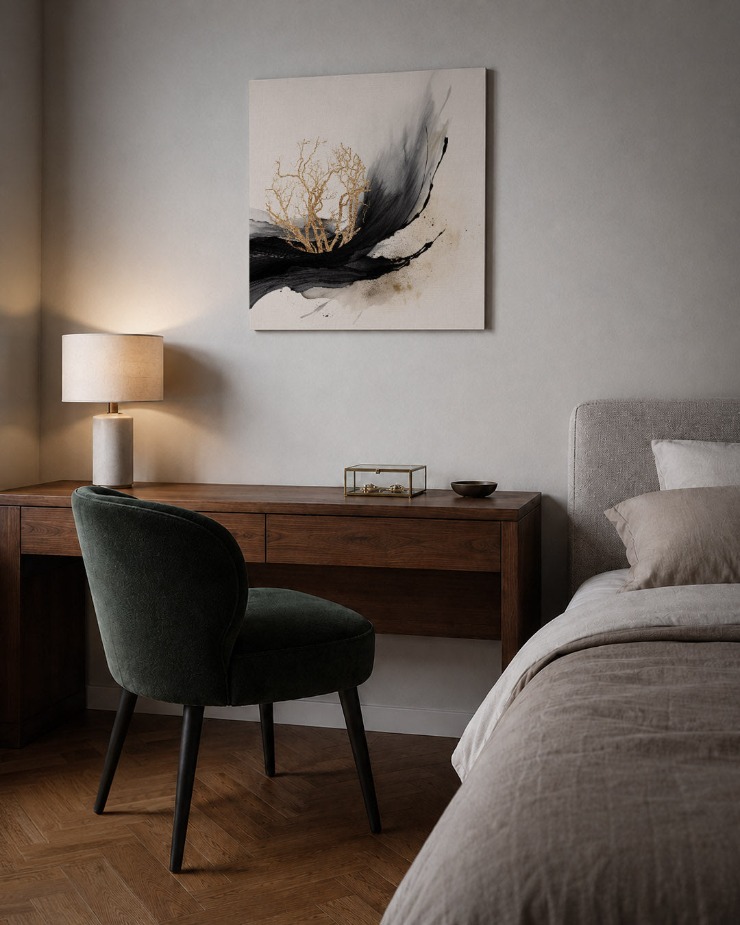 Gouden boom vortex Kunstwerk