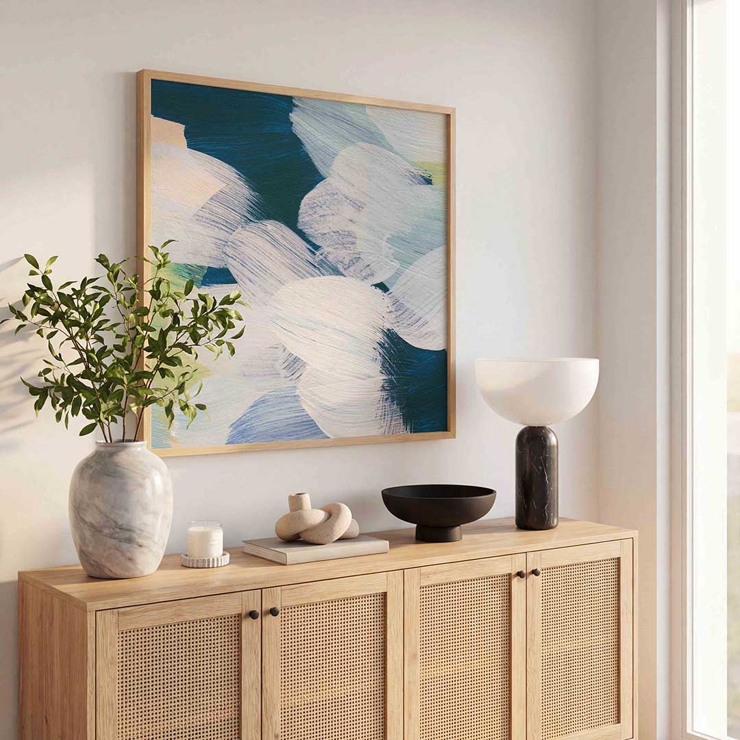 Abstracte penseelstreken Poster
