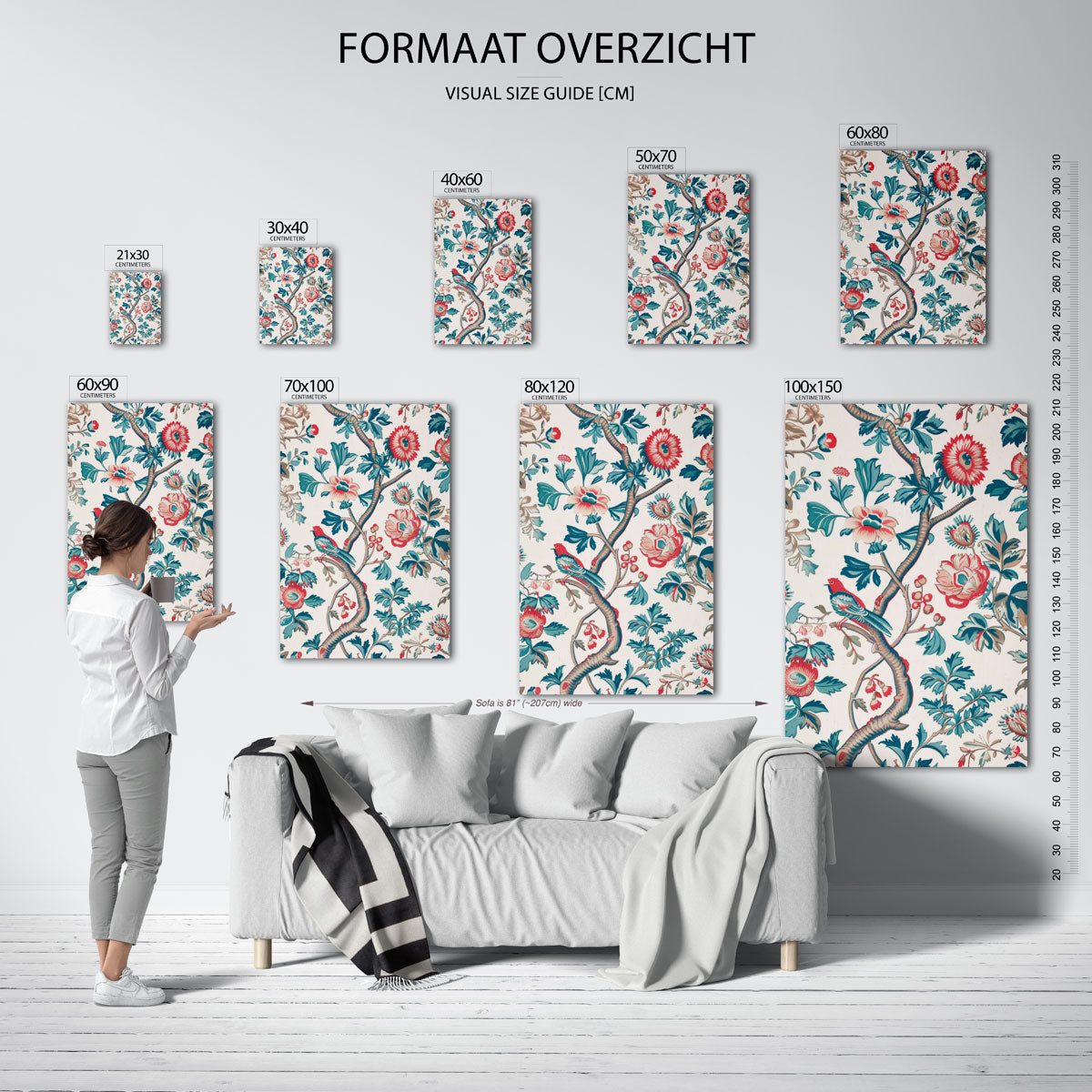 Vogel en bloemen Poster