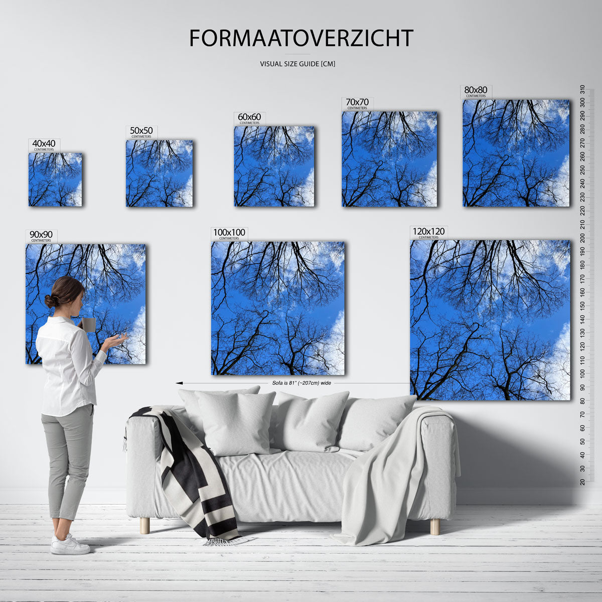 Boomtakken tegen lucht Poster