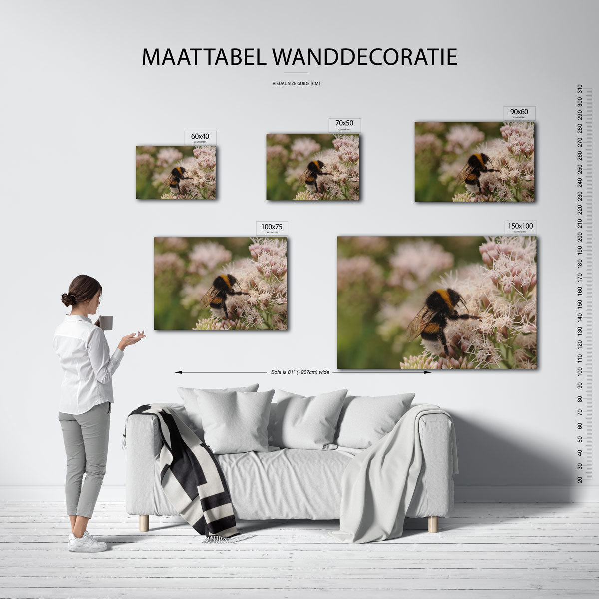 Bij op bloemen Kunstwerk
