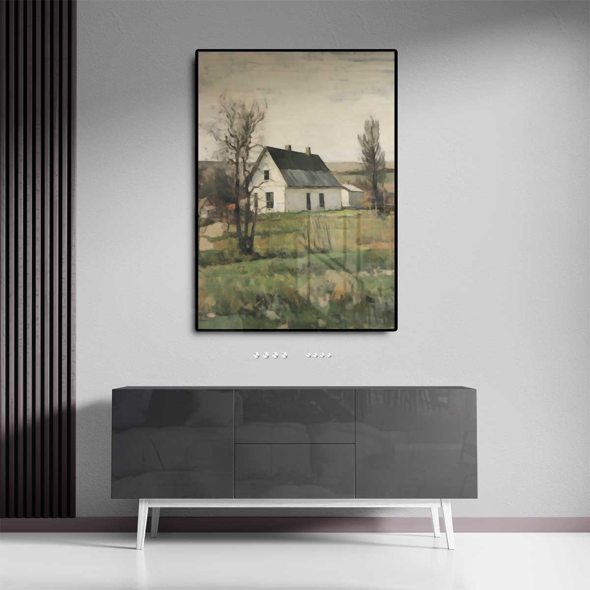 Rustiek Landhuis op het Platteland Kunstwerk-canvas-dibond-plexiglas-wanddecoratie-WallArtistic