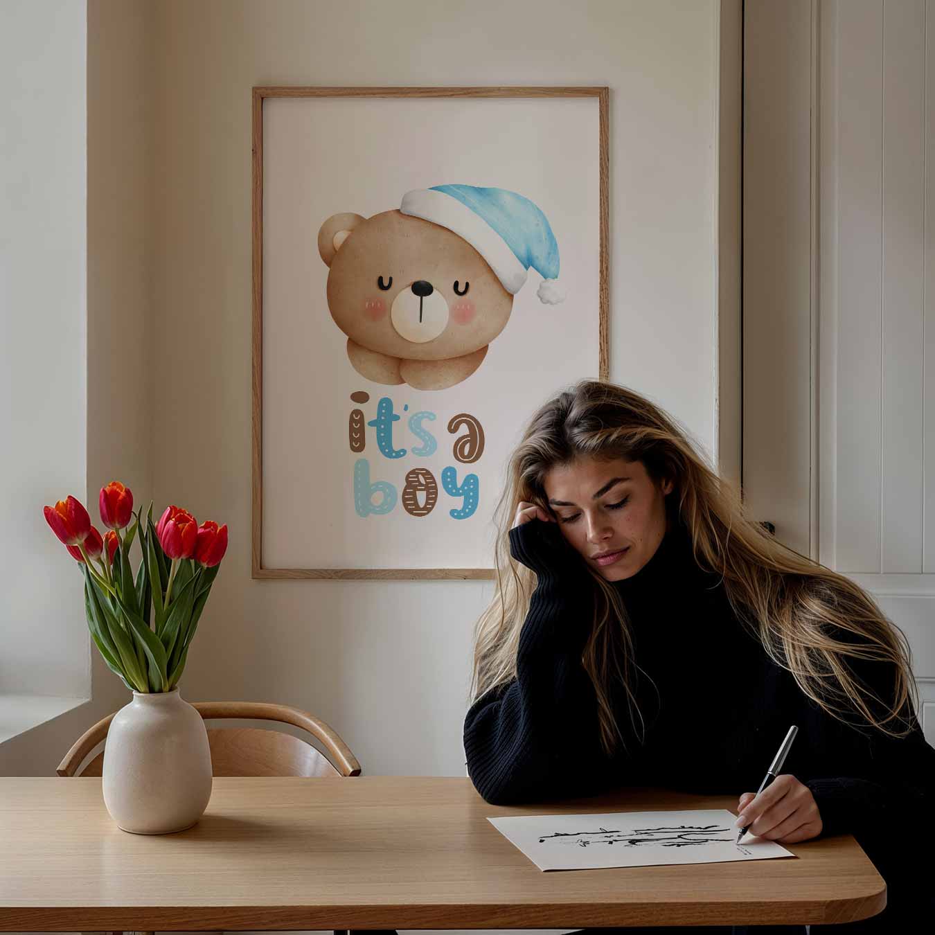 Schattige Welkomstposter "It's a Boy Poster-WallArtistic
