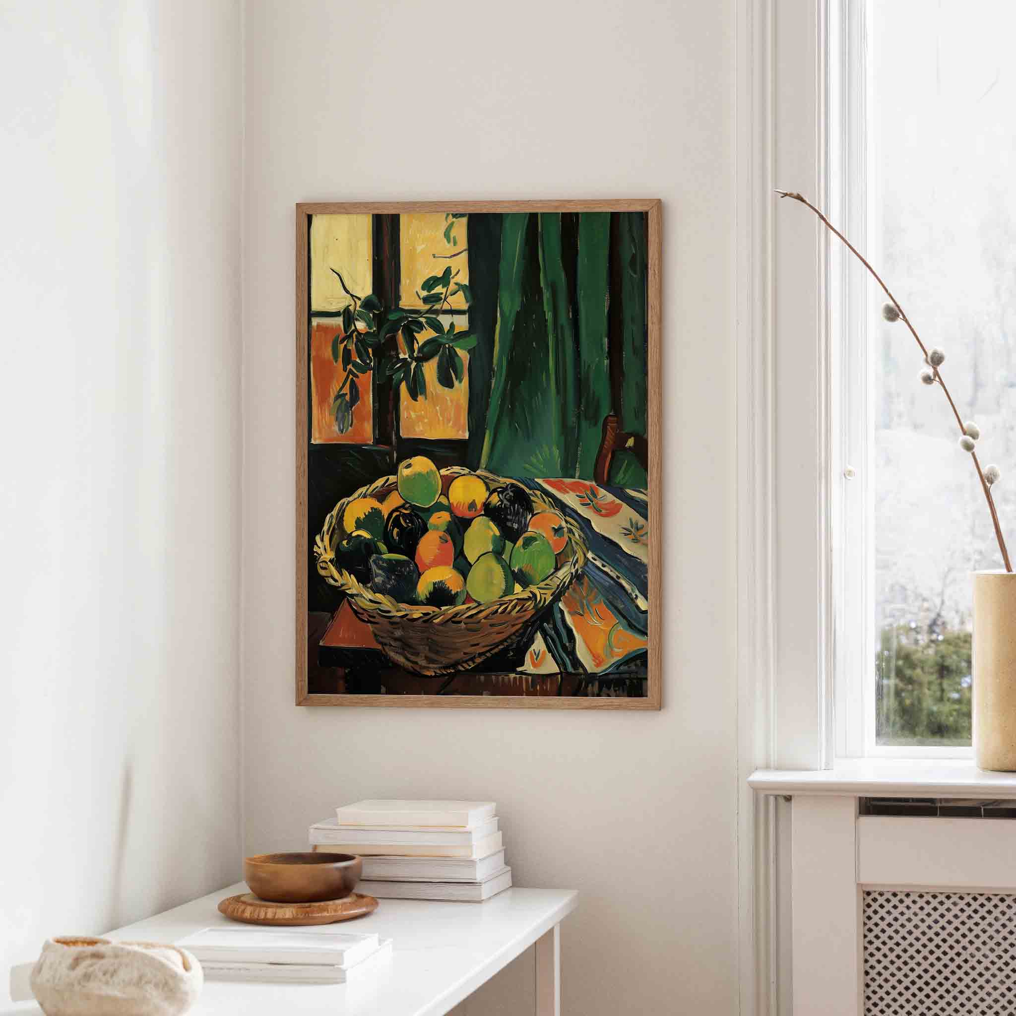 Mand met fruit Poster