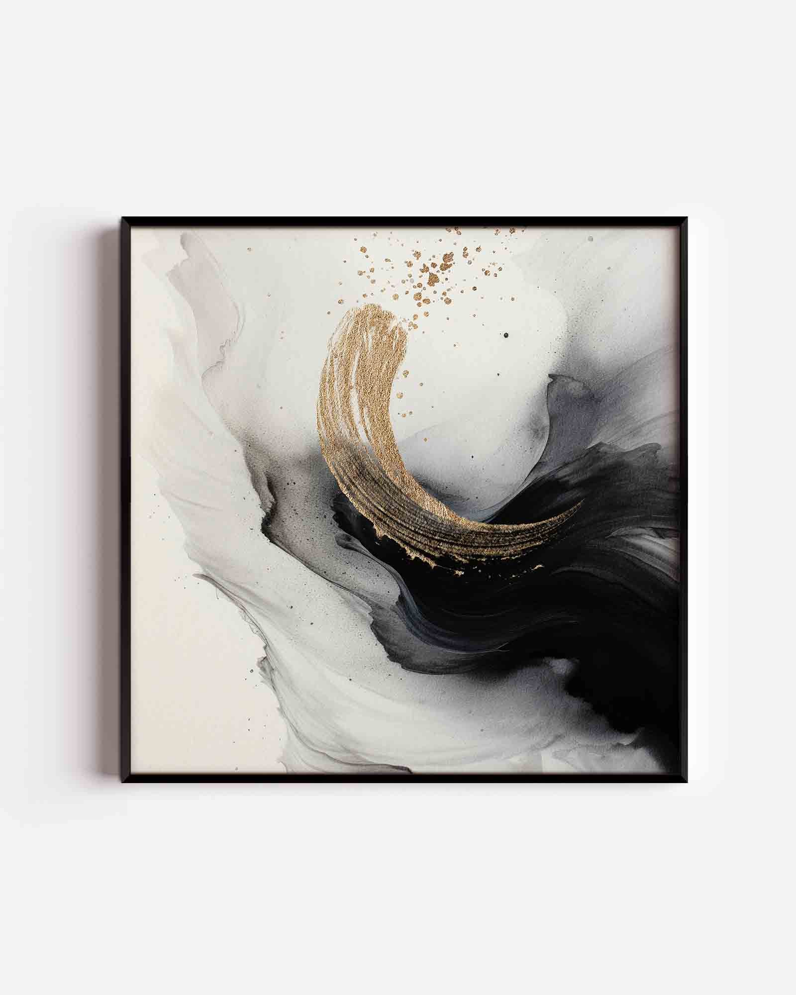 Abstracte penseelstreek Poster