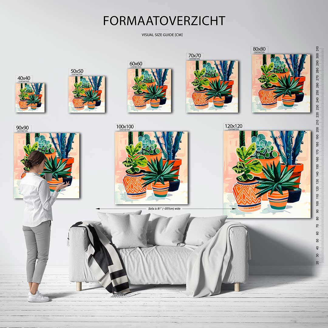 Levendige plantencompositie Kunstwerk