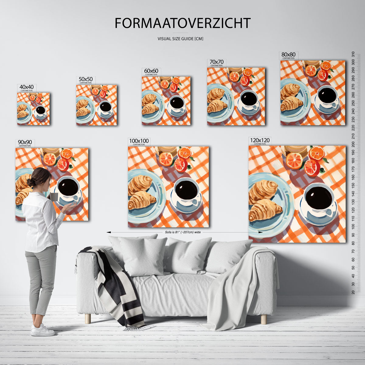 Ontbijt met croissants Poster