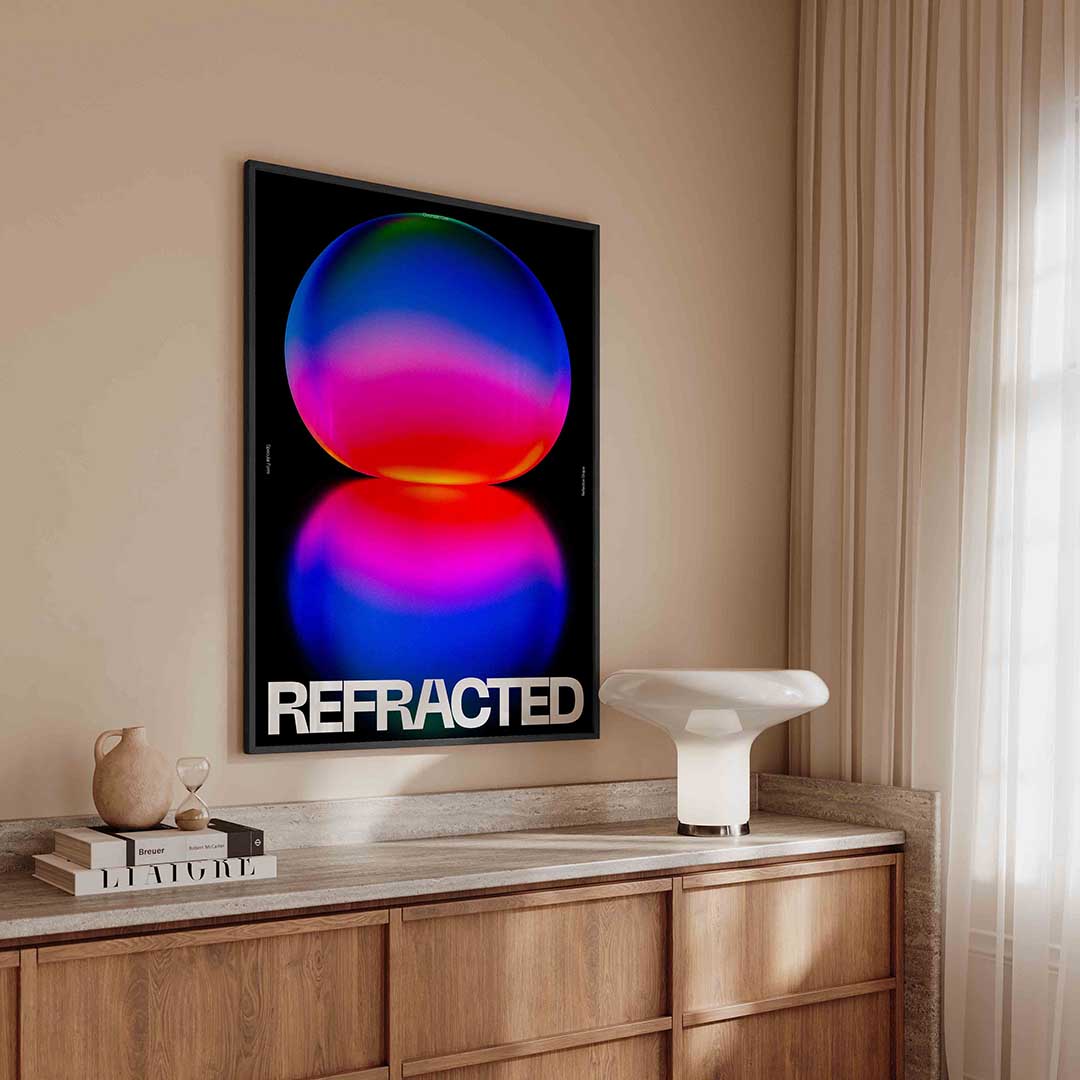 Refracted sphere Poster