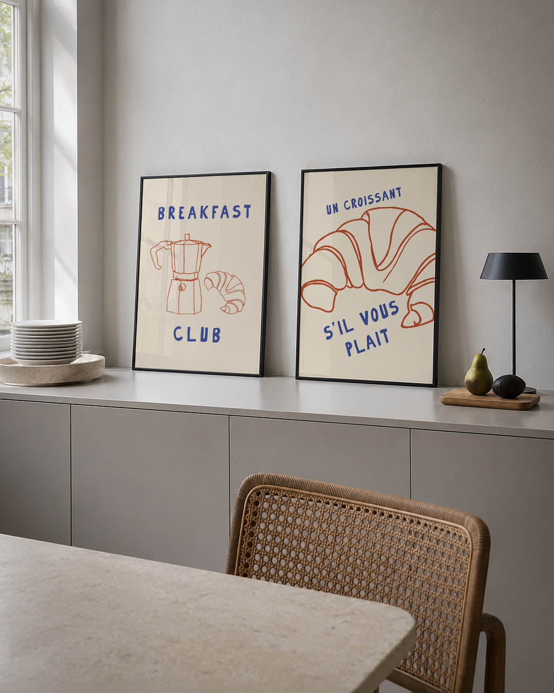 Ontbijt illustratie Posterset
