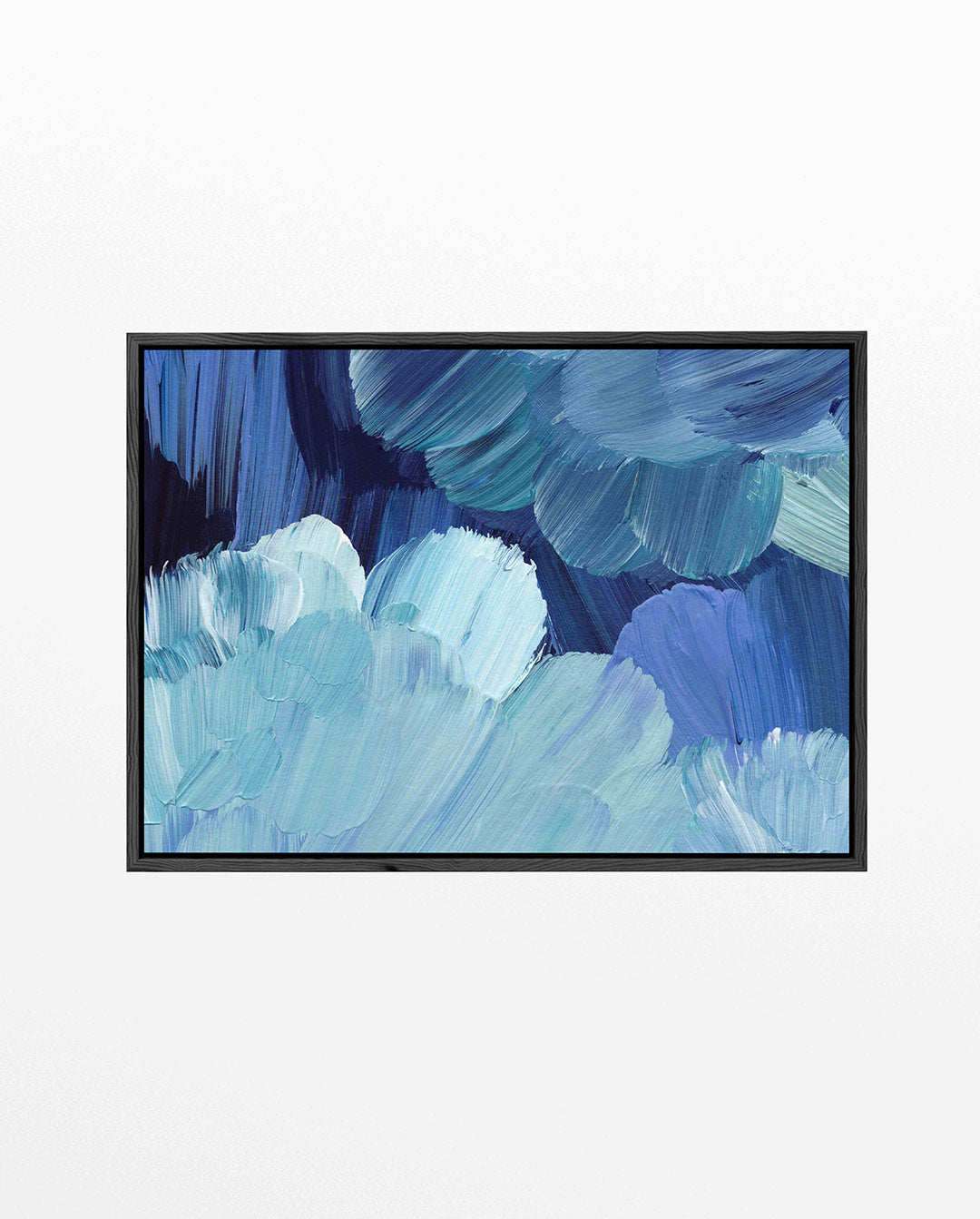 Vloeiende blauwe borstels Kunstwerk