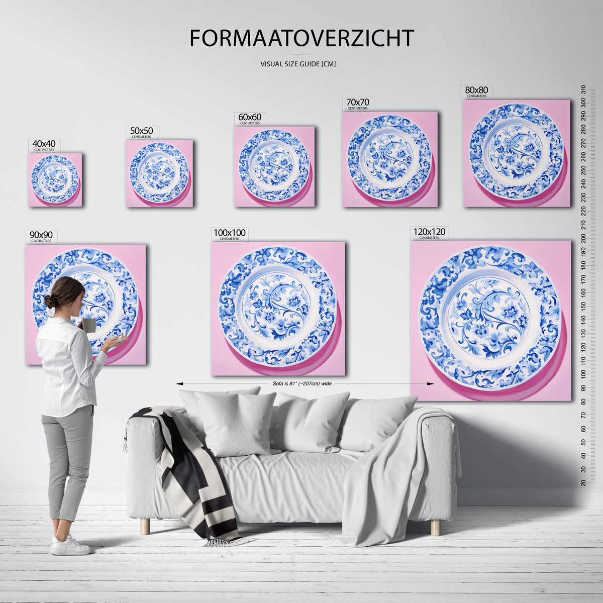 Blauw wit bord Poster