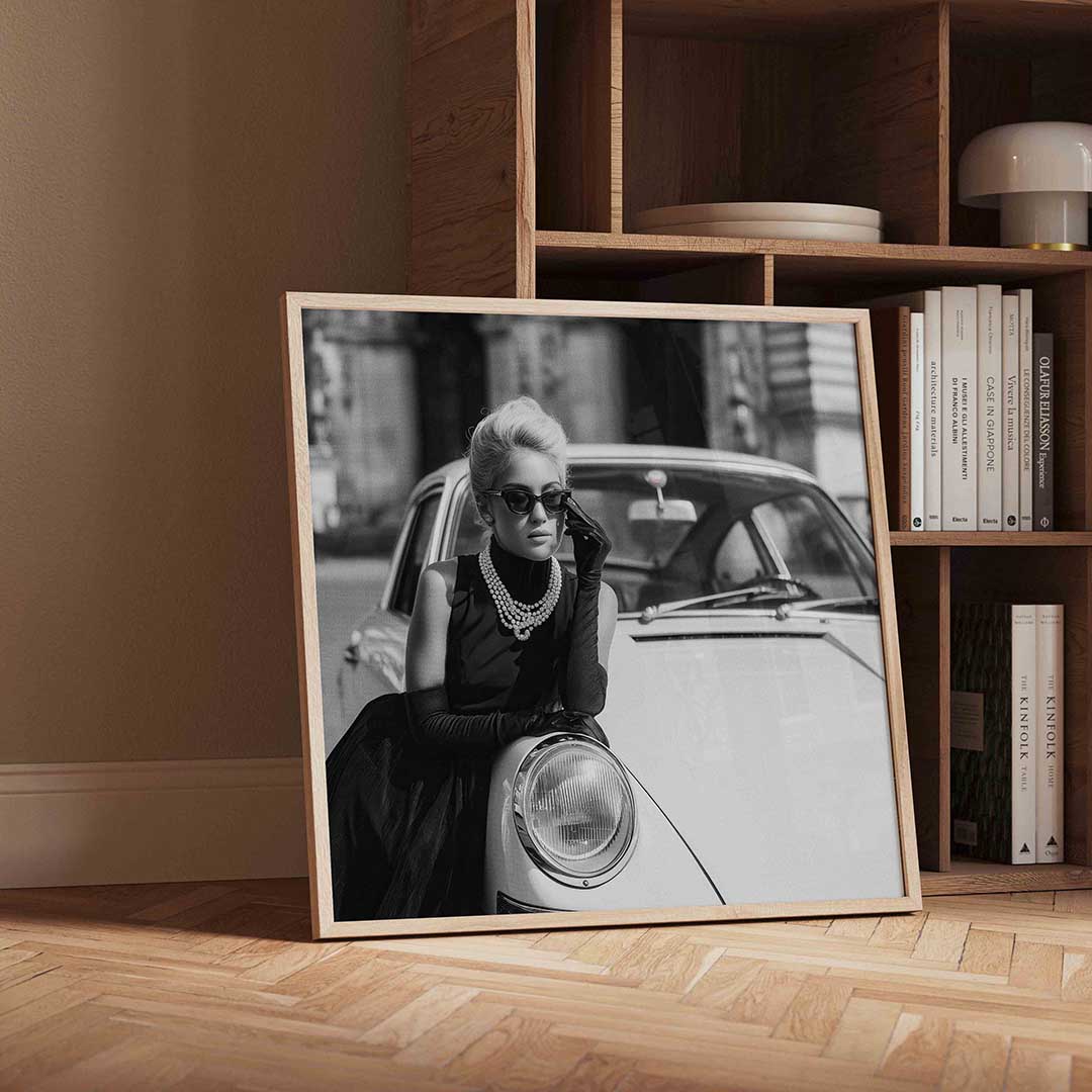 Vrouw met auto Poster