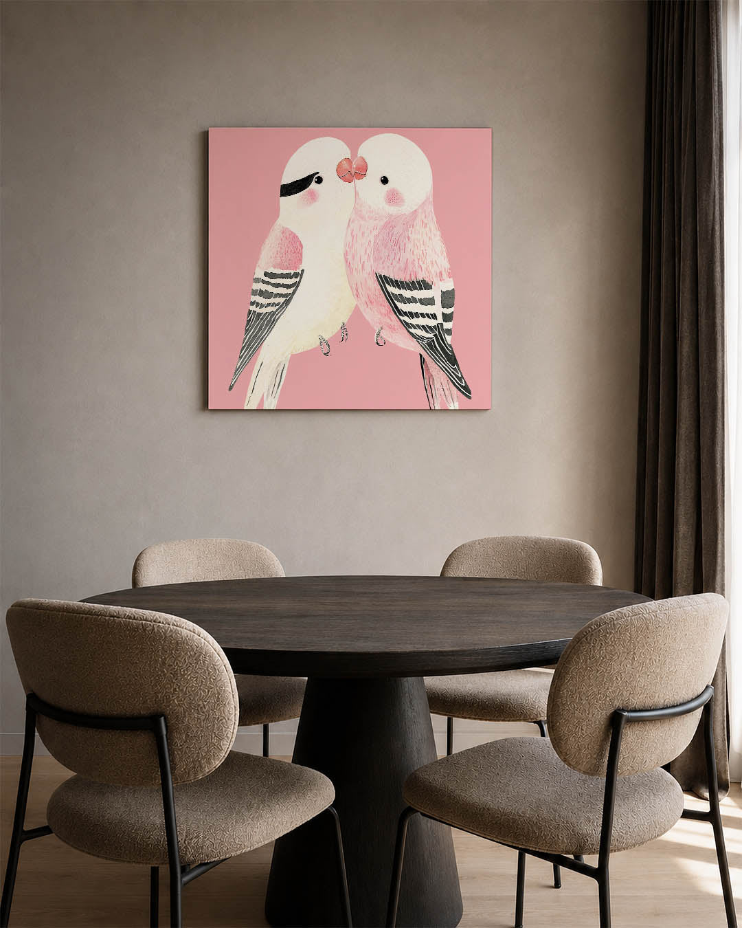 Liefdevolle vogels Kunstwerk