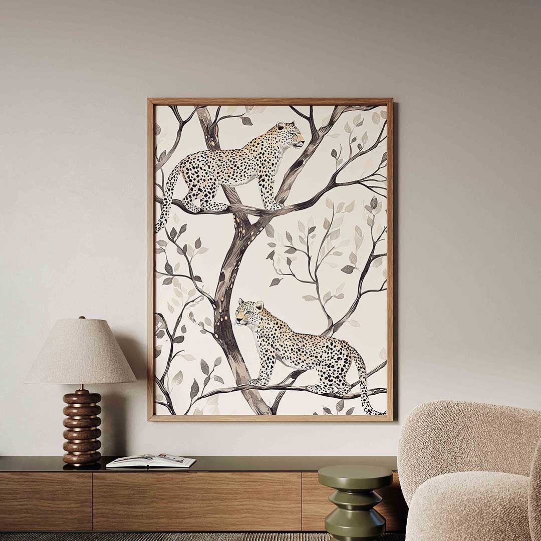 Luipaarden op takken Poster