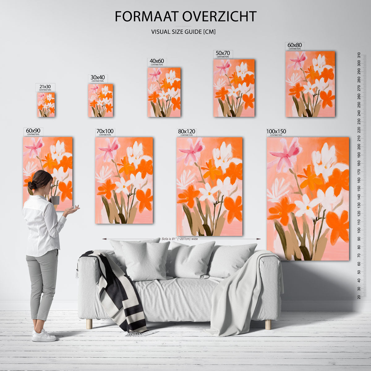 Bloemen in oranje Poster