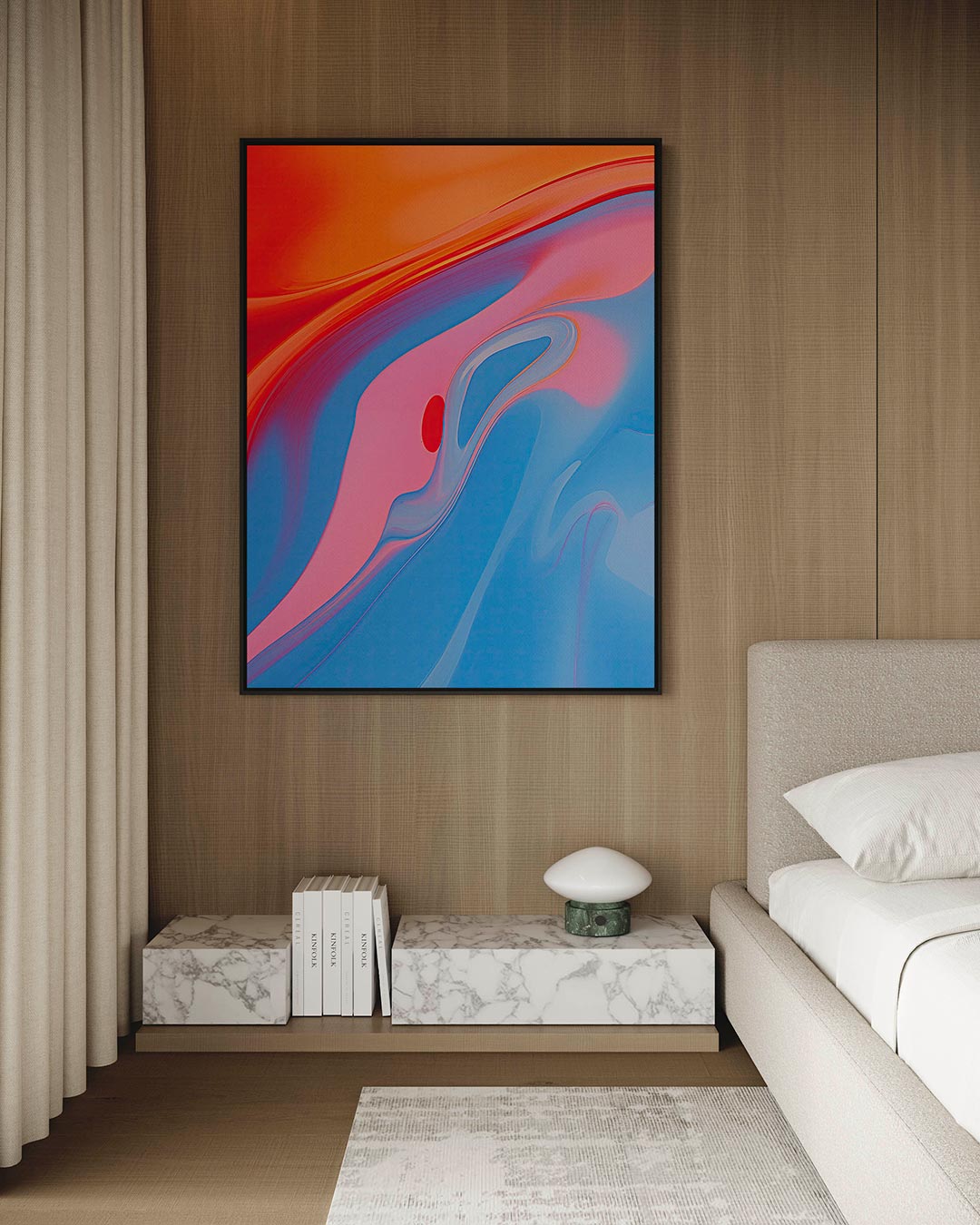 Vloeiende kleurencompositie Kunstwerk