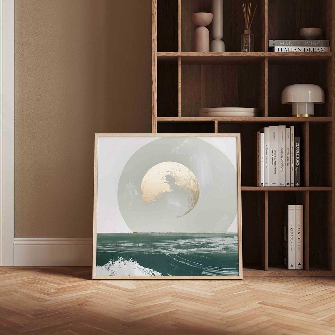Maan boven oceaan Poster