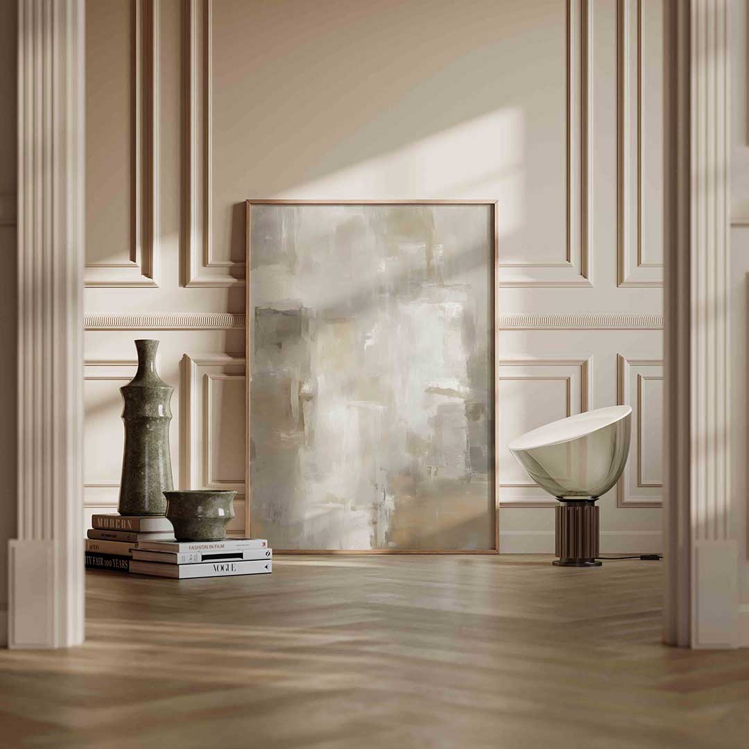 Abstracte beige en grijze vlakken Poster