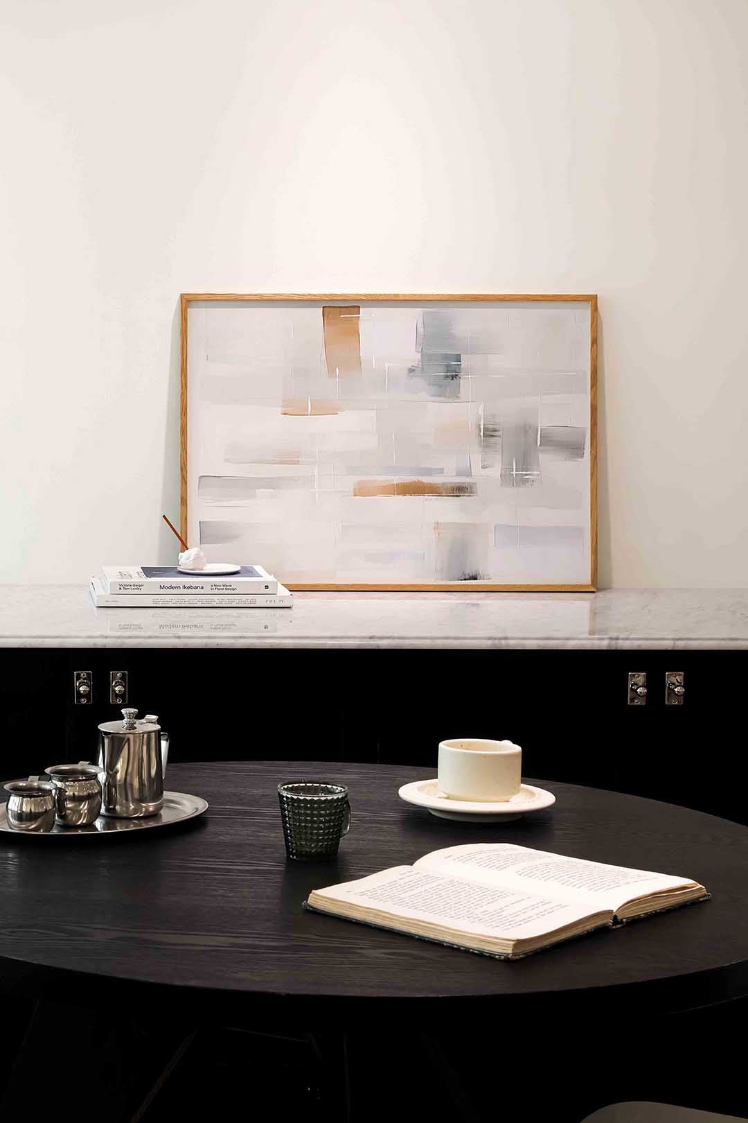 Abstracte beige en grijze vlakken Poster