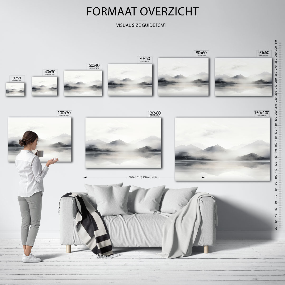 Berglandschap met mist Poster