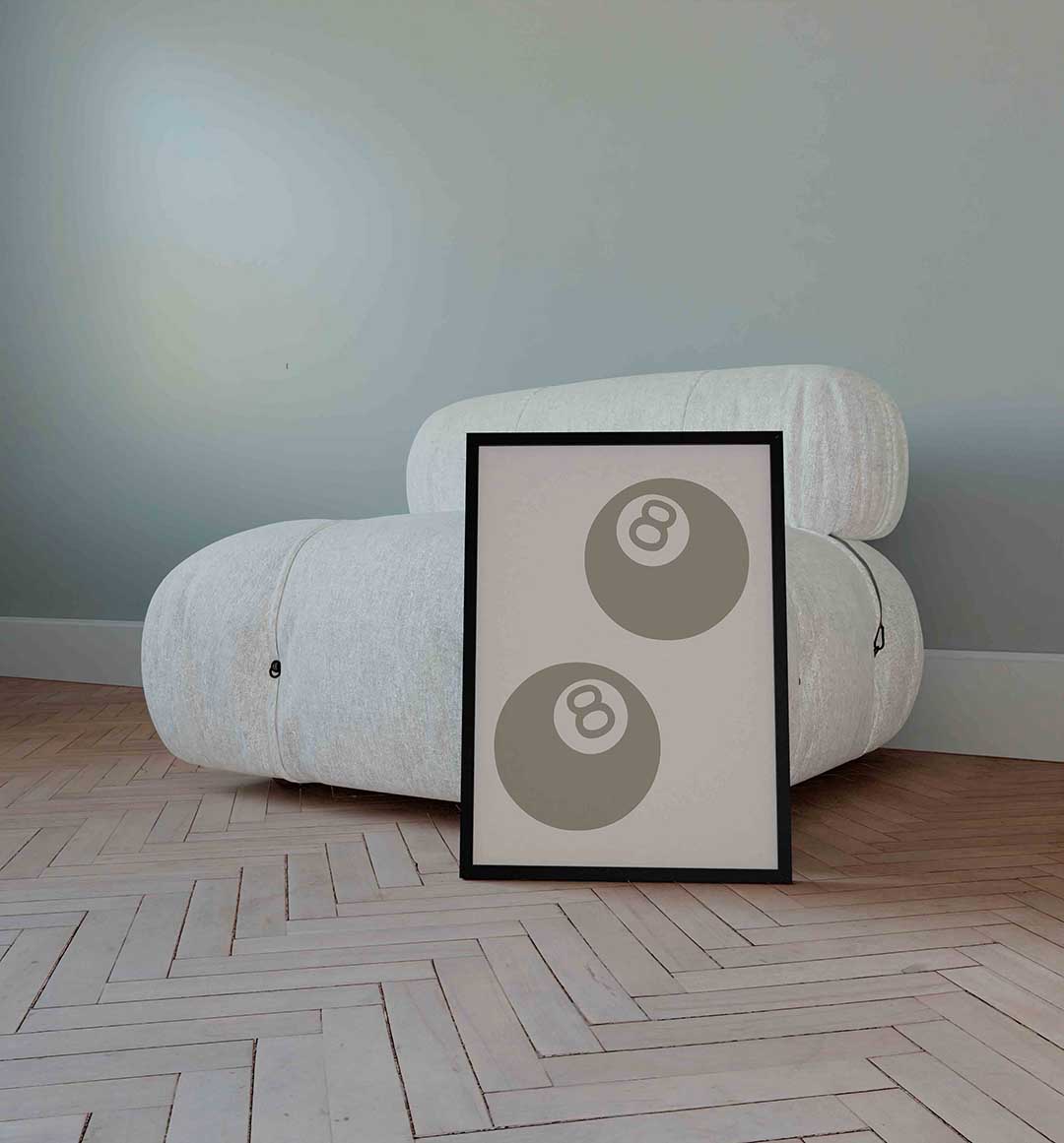 Twee biljartballen Poster