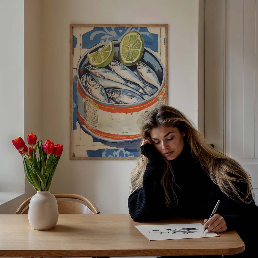 Sardineblikje met Limoen Kunstposter-WallArtistic