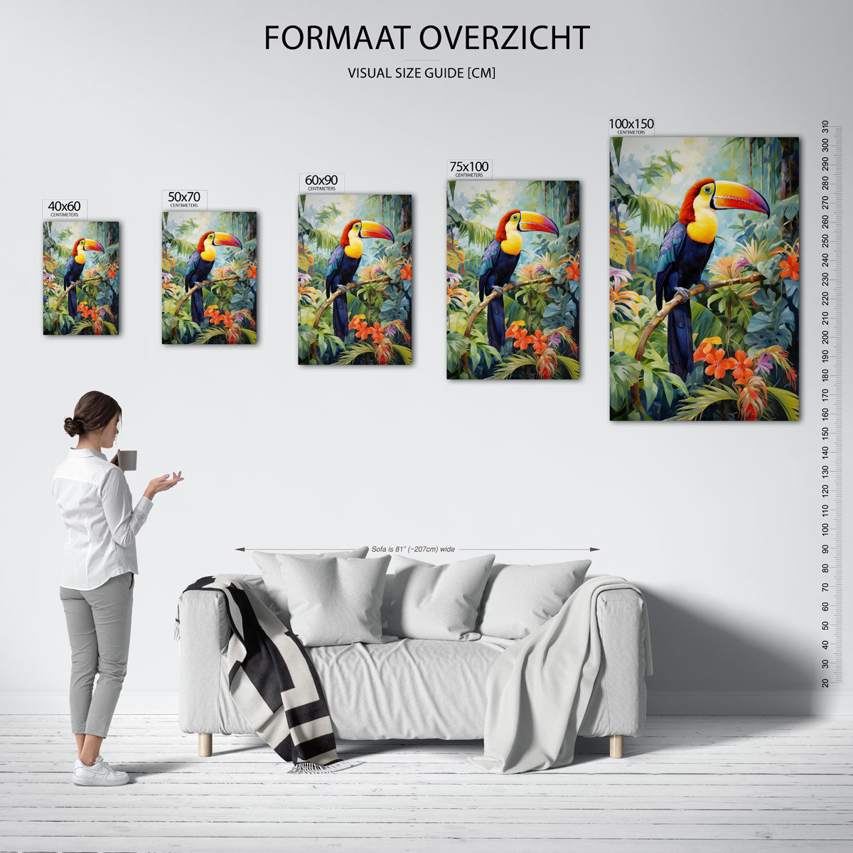 Vrolijke toekan Kunstwerk