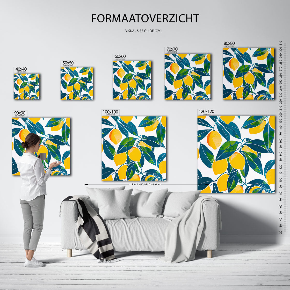 Citroenen en bladeren Poster