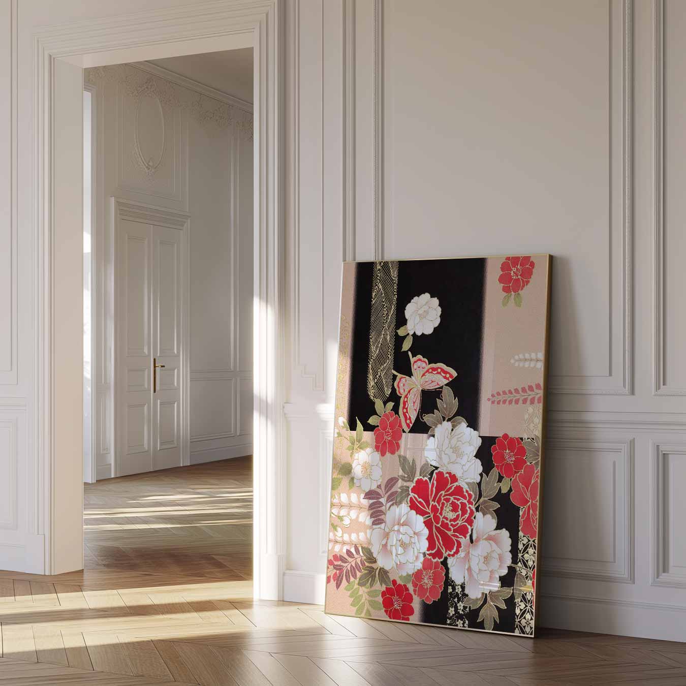 Japanese Butterfly Floral Poster-WallArtistic