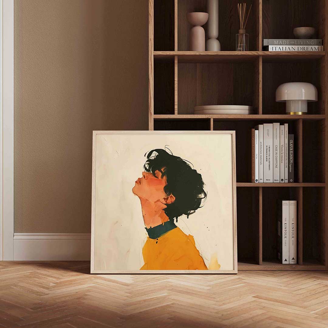 Zijwaarts kijkende persoon Poster