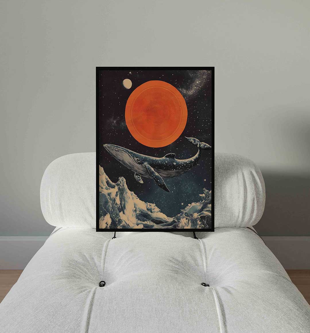 Walvis en oranje cirkel Poster