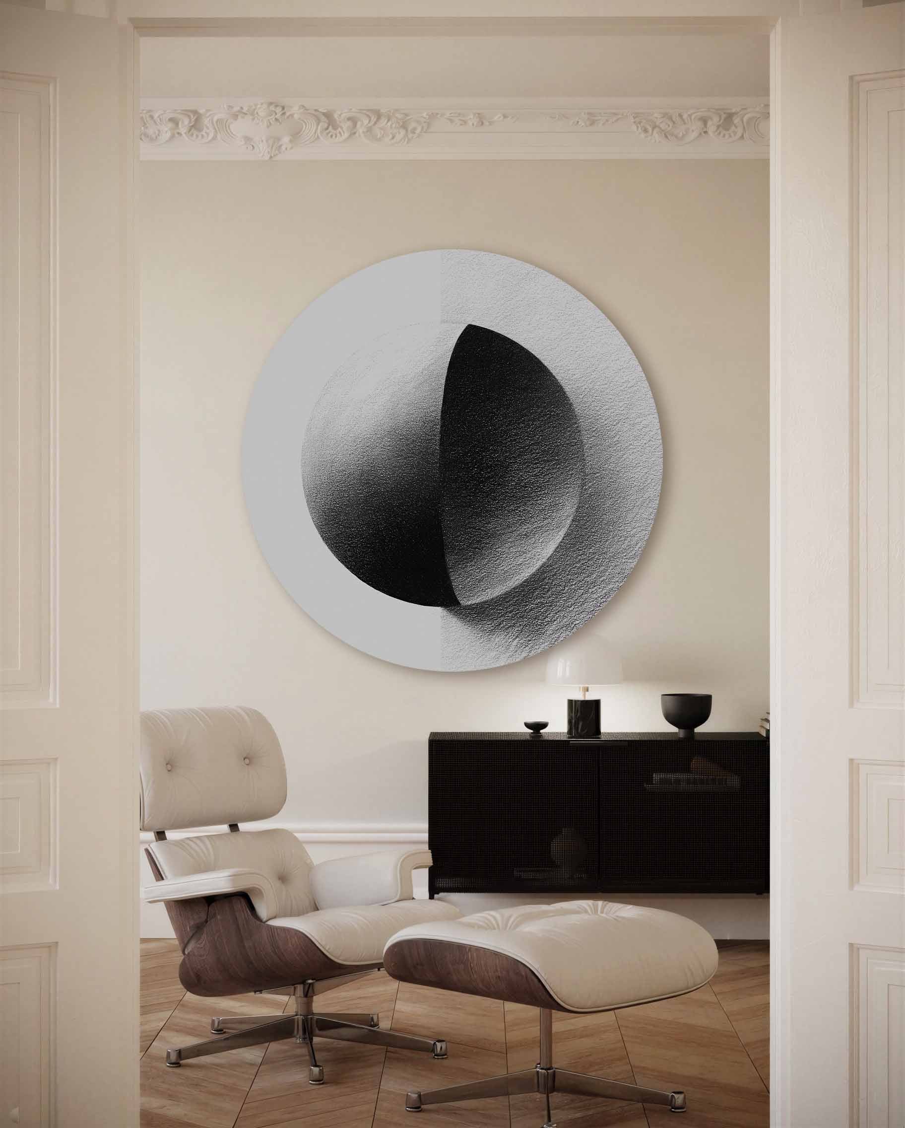 Zwart witte bol Muurcirkel