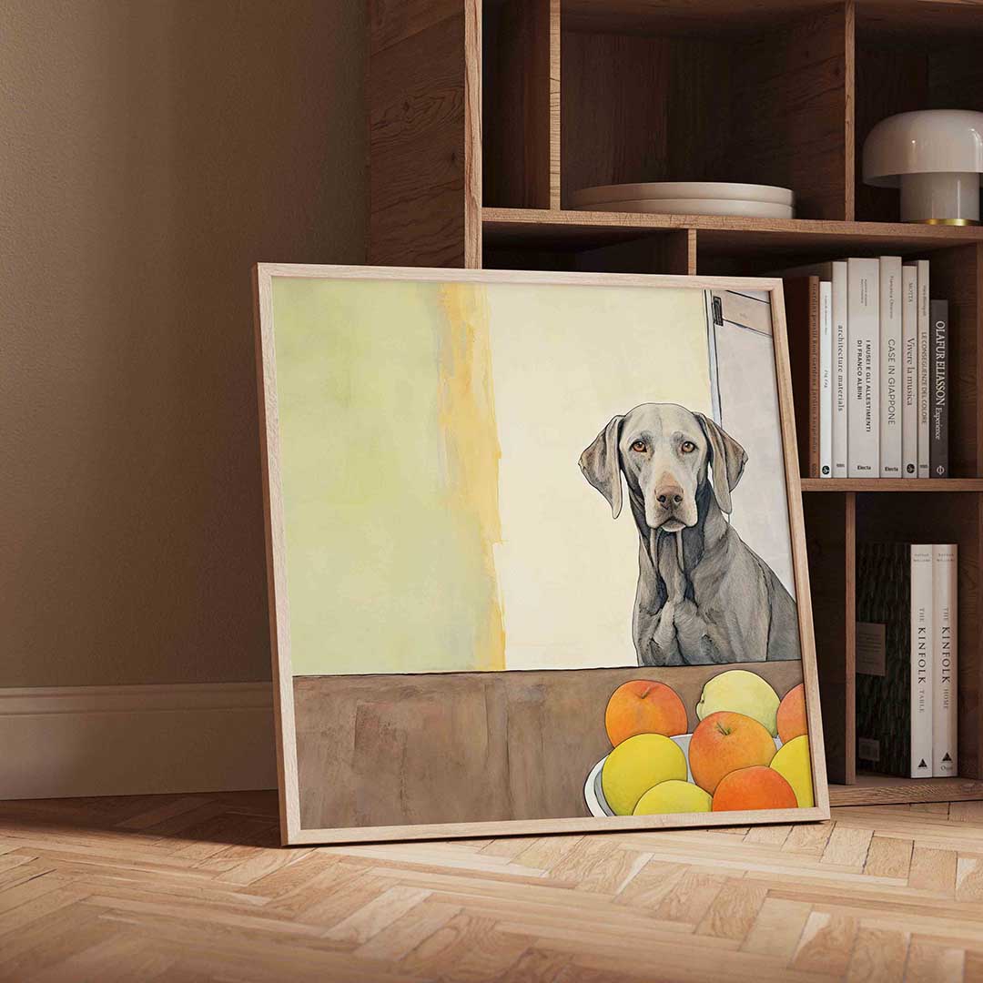 Hond en fruit Poster