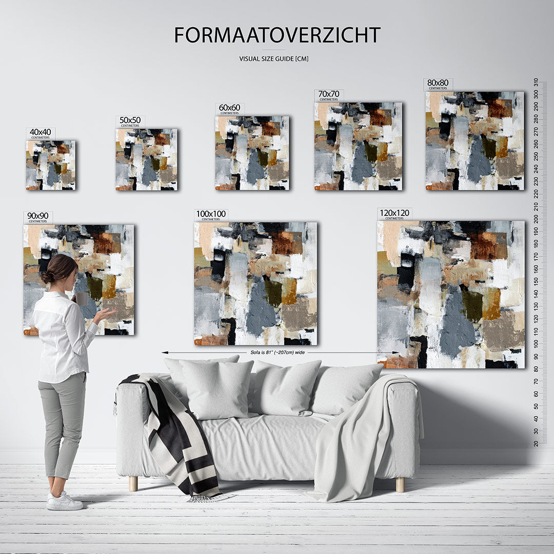 Dynamische kleurencompositie Kunstwerk