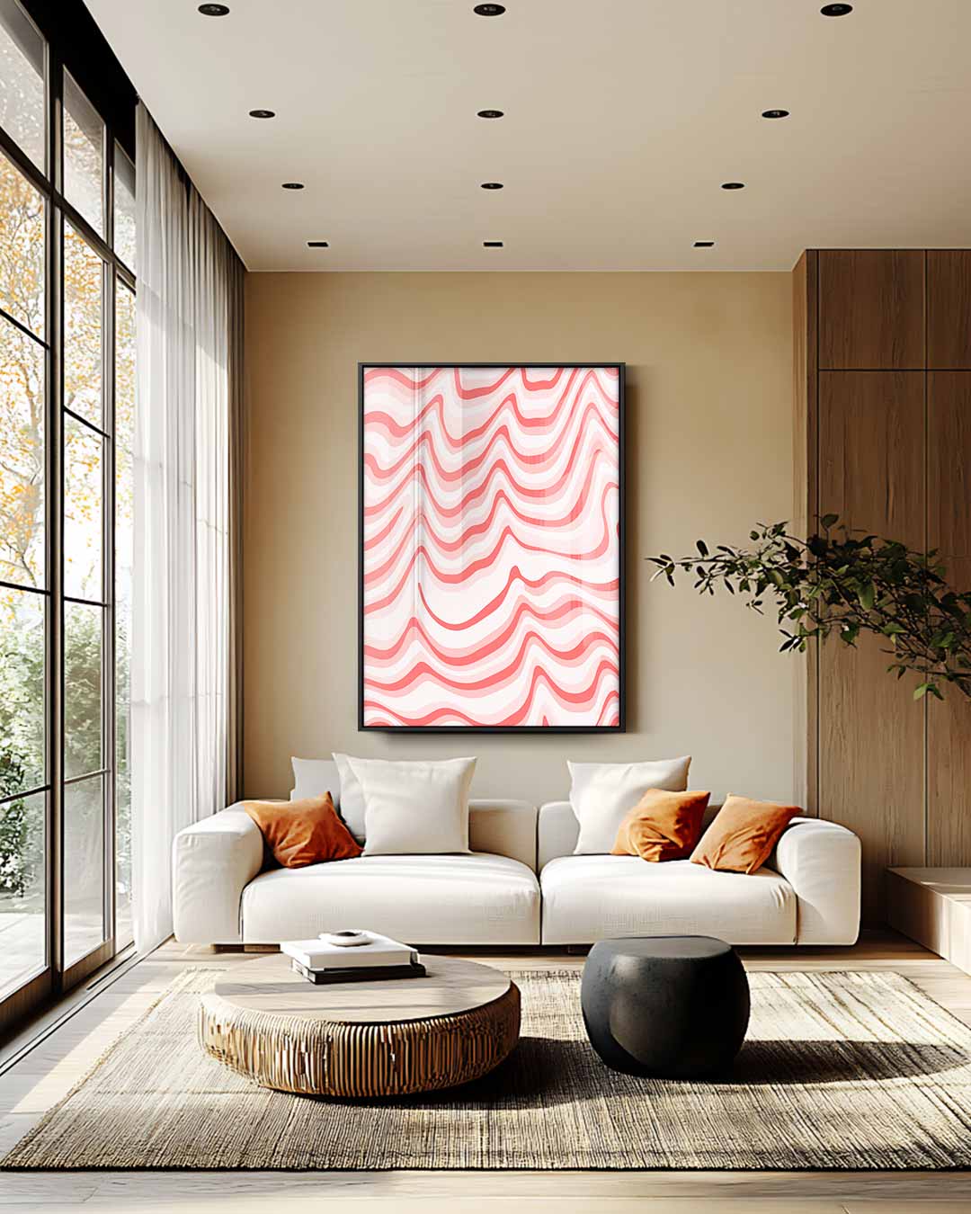 Golvende Lijnen Wandkunst Kunstwerk-canvas-dibond-plexiglas-wanddecoratie-WallArtistic