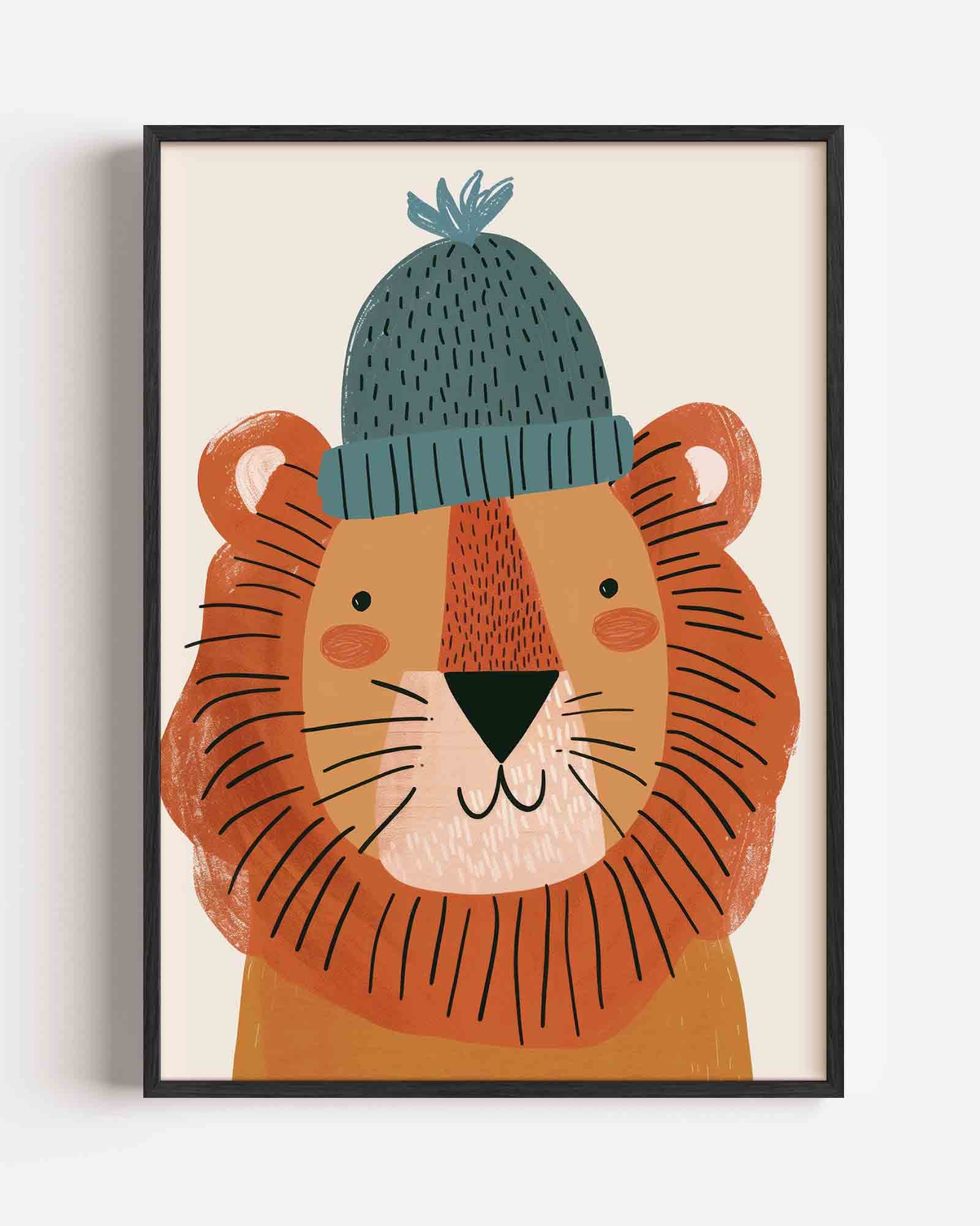 Leeuw met muts Poster