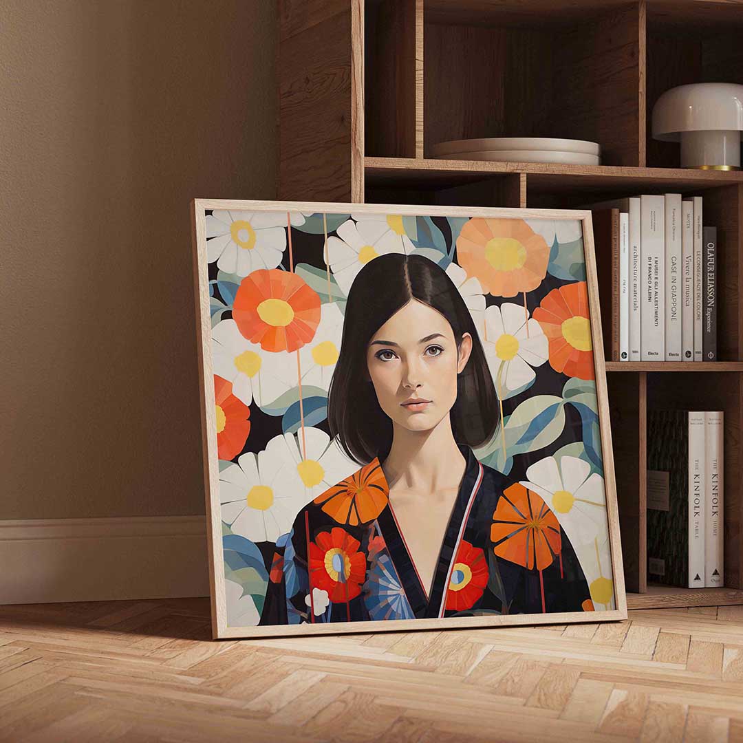 Vrouw met bloemen Poster