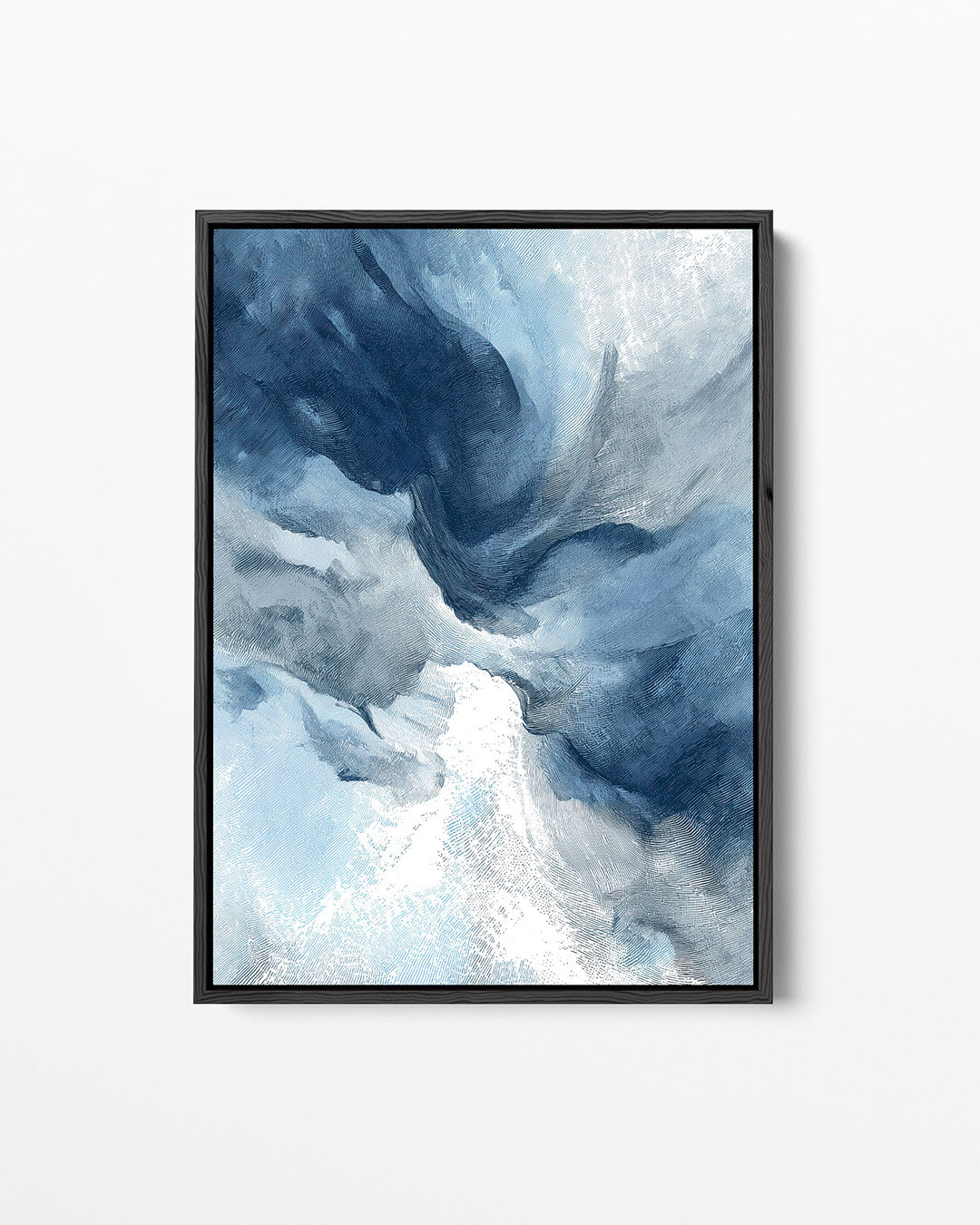 Dynamische blauwe vormen Kunstwerk