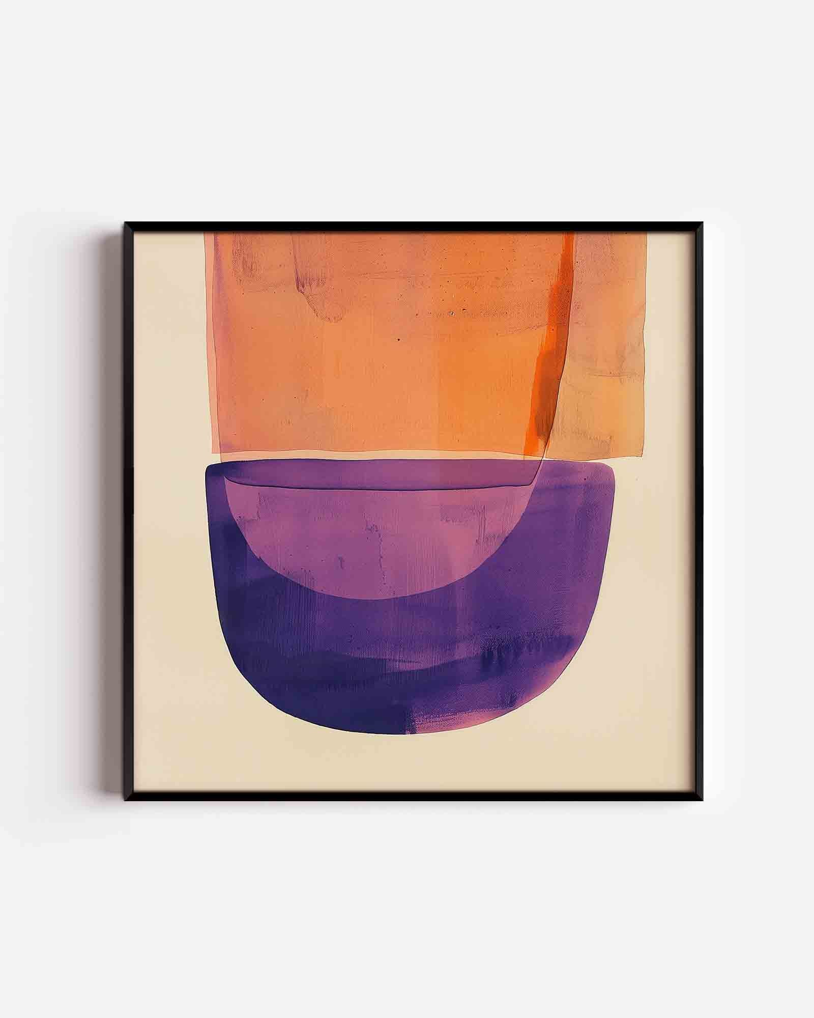 Oranje en paarse vormen Poster