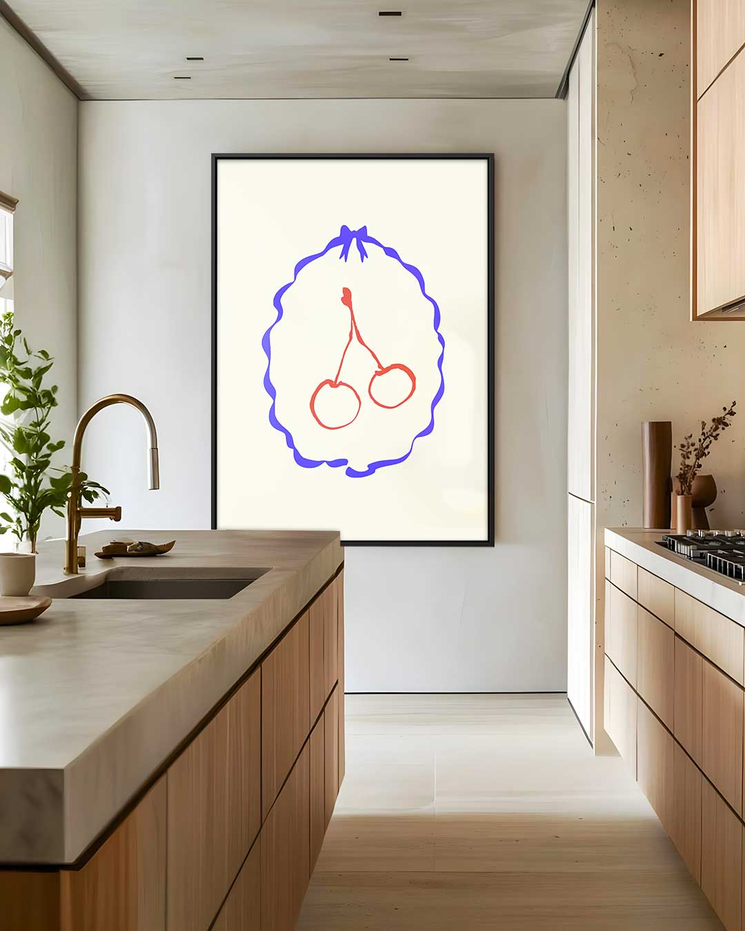 Speelse Kersen Kunstwerk-canvas-dibond-plexiglas-wanddecoratie-WallArtistic